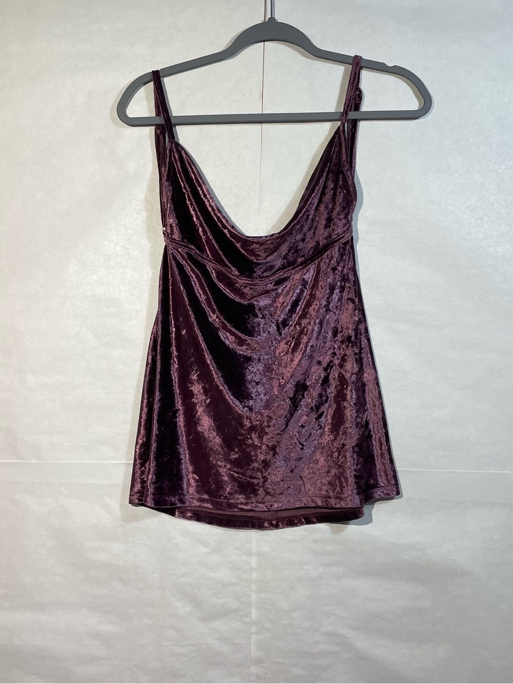 NWT Free People Medium "All Night Velvet Tunic"  Plum Tank Top Boho, Festival